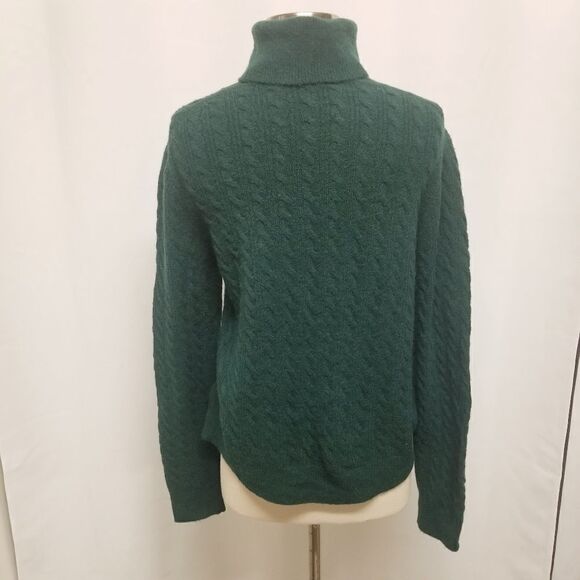 J.Crew Supersoft Ruffle Front Turtleneck In Old Forest Green Woman's Med Cozy - Picture 4 of 9